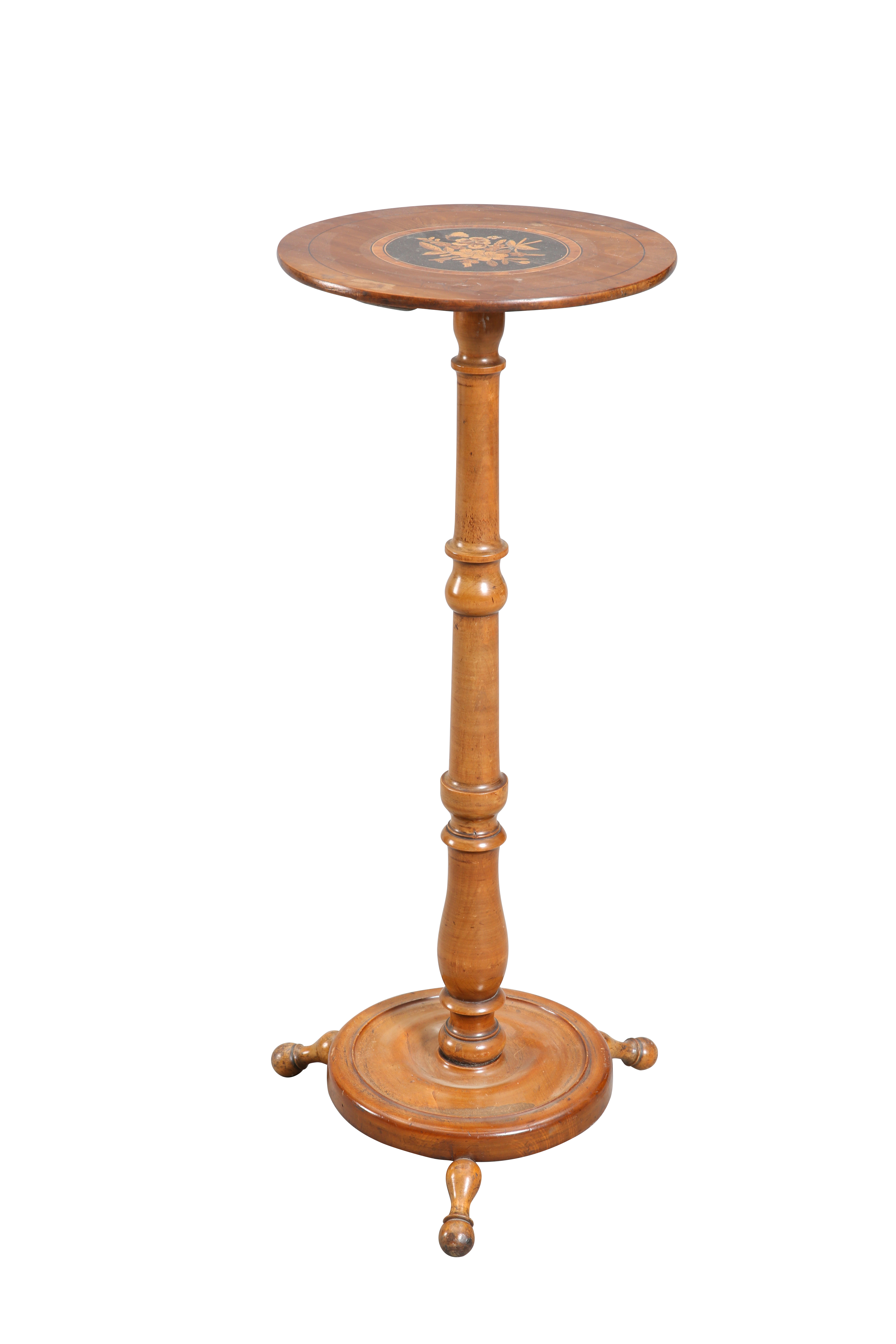 A 19TH CENTURY WALNUT CANDLE STAND