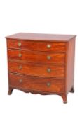 A REGENCY MAHOGANY BOW-FRONT CHEST OF DRAWERS