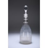 A LATE 18th CENTURY IRISH CUT-GLASS GIN DECANTER