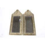 A PAIR OF FLEMISH BAROQUE STYLE BRASS MIRRORS, 19TH CENTURY