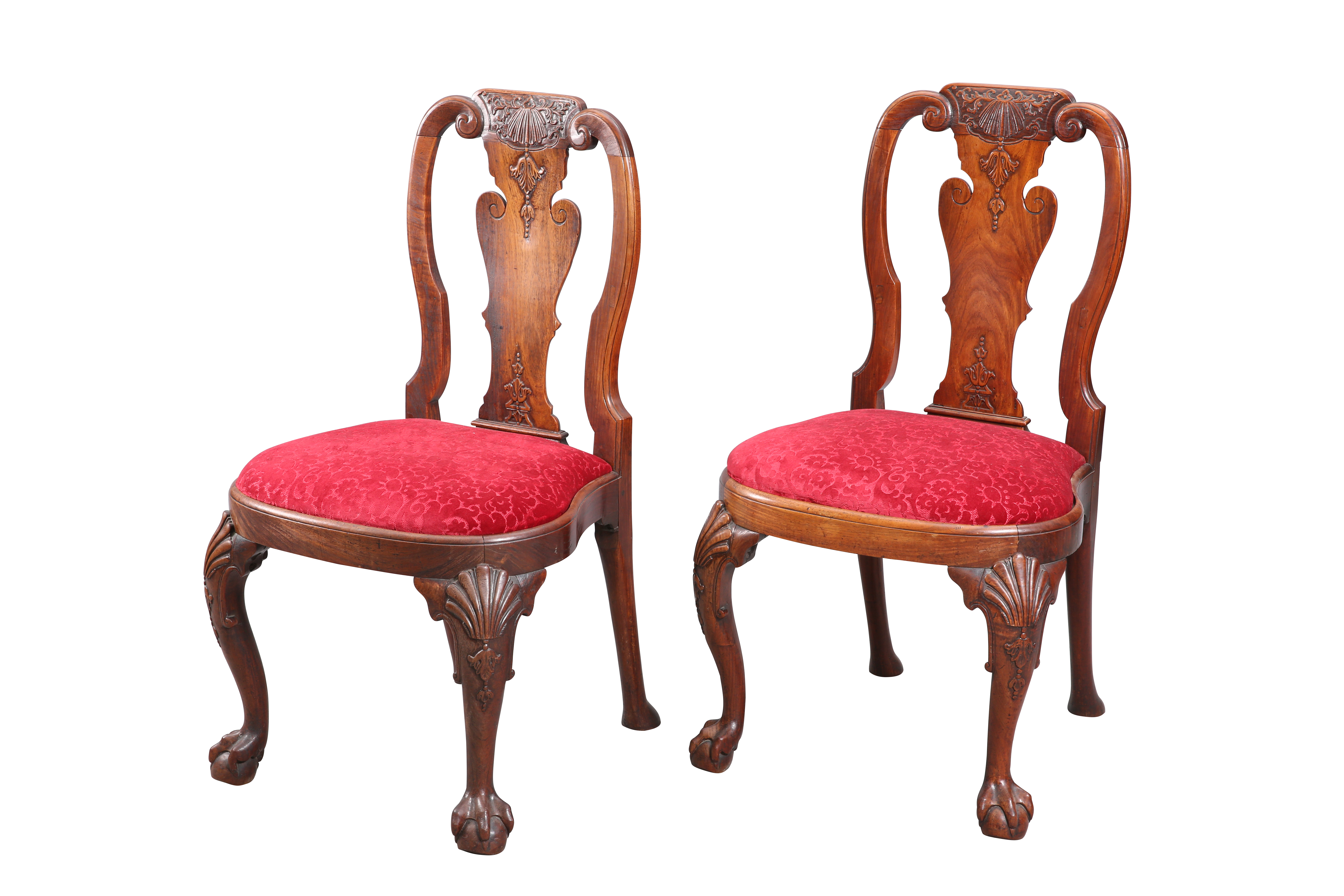 A PAIR OF CHINESE EXPORT PADOUK CHAIRS