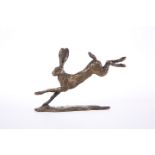 A CONTEMPORARY BRONZE OF A HARE