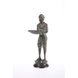 AN ORIENTALIST PATINATED BRONZE FIGURAL WAITER, LATE 19th CENTURY