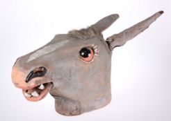 A STRIKING VINTAGE PANTOMIME COMIC HORSE'S HEAD