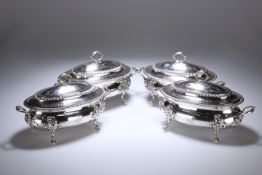 A HANDSOME SET OF FOUR GEORGE III SILVER TUREENS, LONDON 1789