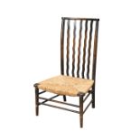 A LIBERTY & CO RUSH SEATED NURSING CHAIR