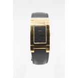 A GENTS GOLD PLATED VERSACE STRAP WATCH