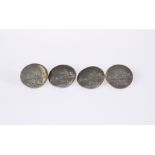 TWO PAIRS OF GEORGE III SILVER HUNT BUTTONS