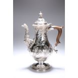 AN EARLY GEORGE III SILVER COFFEE POT, DAVID WHYTE & WILLIAM HOLMES,LONDON 1766