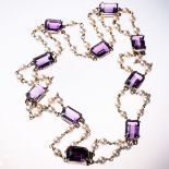 AN AMETHYST AND SEED PEARL NECKLACE