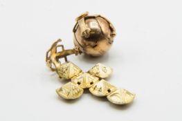 TWO 9CT YELLOW GOLD MASONIC BALLS