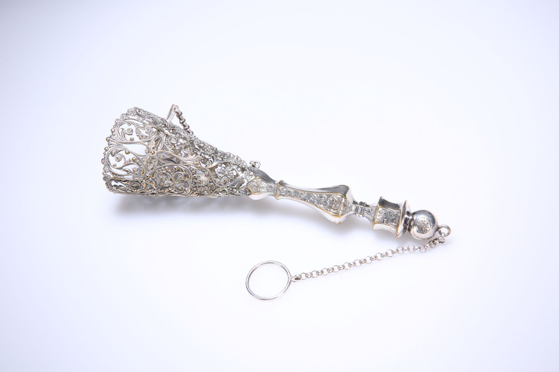 A FINE 19TH CENTURY SILVER-PLATED POSY HOLDER