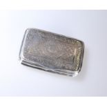 A GEORGE III SILVER SNUFF BOX, JOHN SHAW, BIRMINGHAM 1810