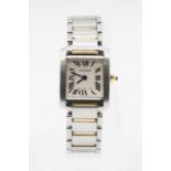 A LADYS CARTIER TANK FRANÇAISE BRACELET WATCH