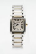 A LADYS CARTIER TANK FRANÇAISE BRACELET WATCH