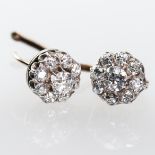 A PAIR OF LATE 19TH CENTURY DIAMOND CLUSTER EARRINGS