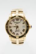 A GENTS 18ct GOLD RAYMOND WEIL PARSIFAL BRACELET WATCH