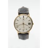 A GENTS 9ct GOLD OMEGA STRAP WATCH