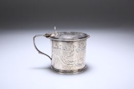 A VICTORIAN SILVER MUSTARD, PROBABLY WILLIAM HUNTER, LONDON 1854