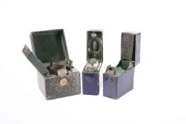 THREE EDWARDIAN TRAVELLING INKWELLS