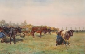 JOHN ATKINSON (1863-1924), MILKING TIME