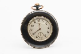 A GUN METAL BAUME & MERCIER POCKET WATCH