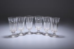 A SET OF SIX 19TH CENTURY SLICE-CUT PORT GLASSES