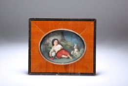 A CONTINENTAL PAINTED PORCELAIN PLAQUE