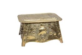 AN ARTS AND CRAFTS BRASS COAL BOX