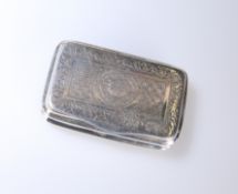 A GEORGE III SILVER SNUFF BOX, JOHN SHAW, BIRMINGHAM 1810