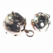 TWO 9CT YELLOW GOLD MASONIC BALLS