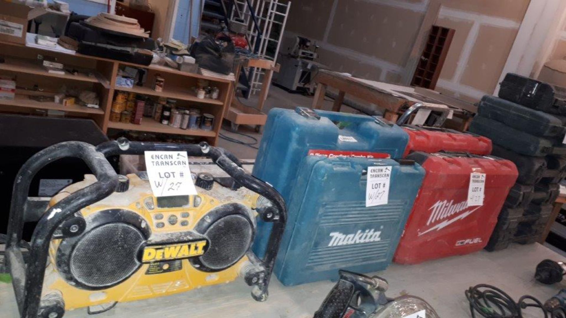 LOT: Asst. Portable Tool Cases & DEWALT Radio - Image 2 of 2