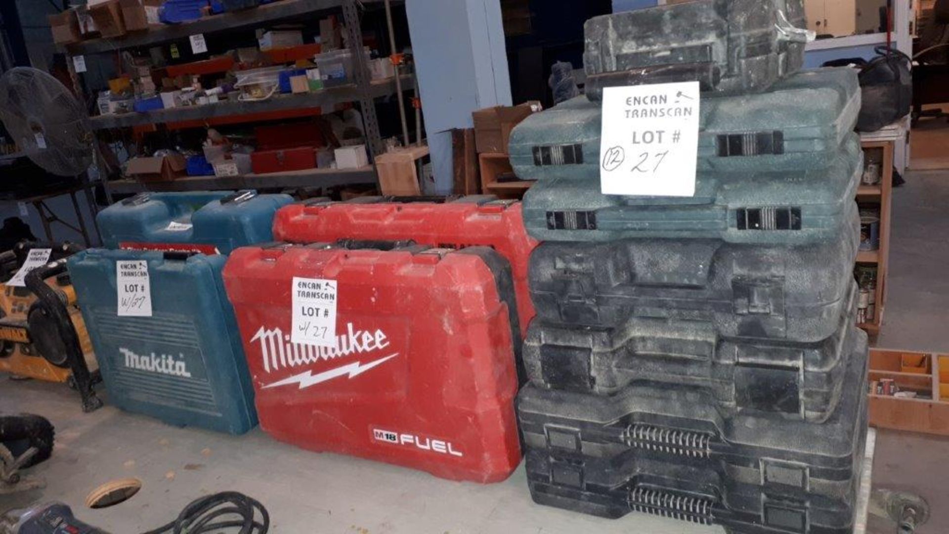 LOT: Asst. Portable Tool Cases & DEWALT Radio