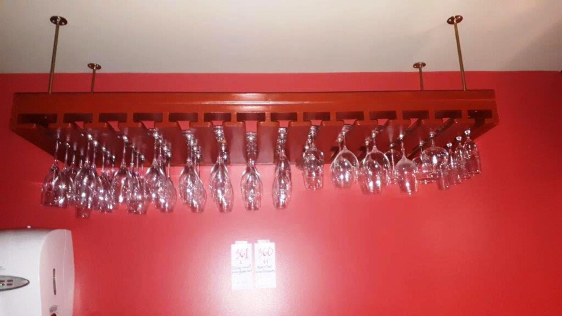 Ceiling mount wine glass rack