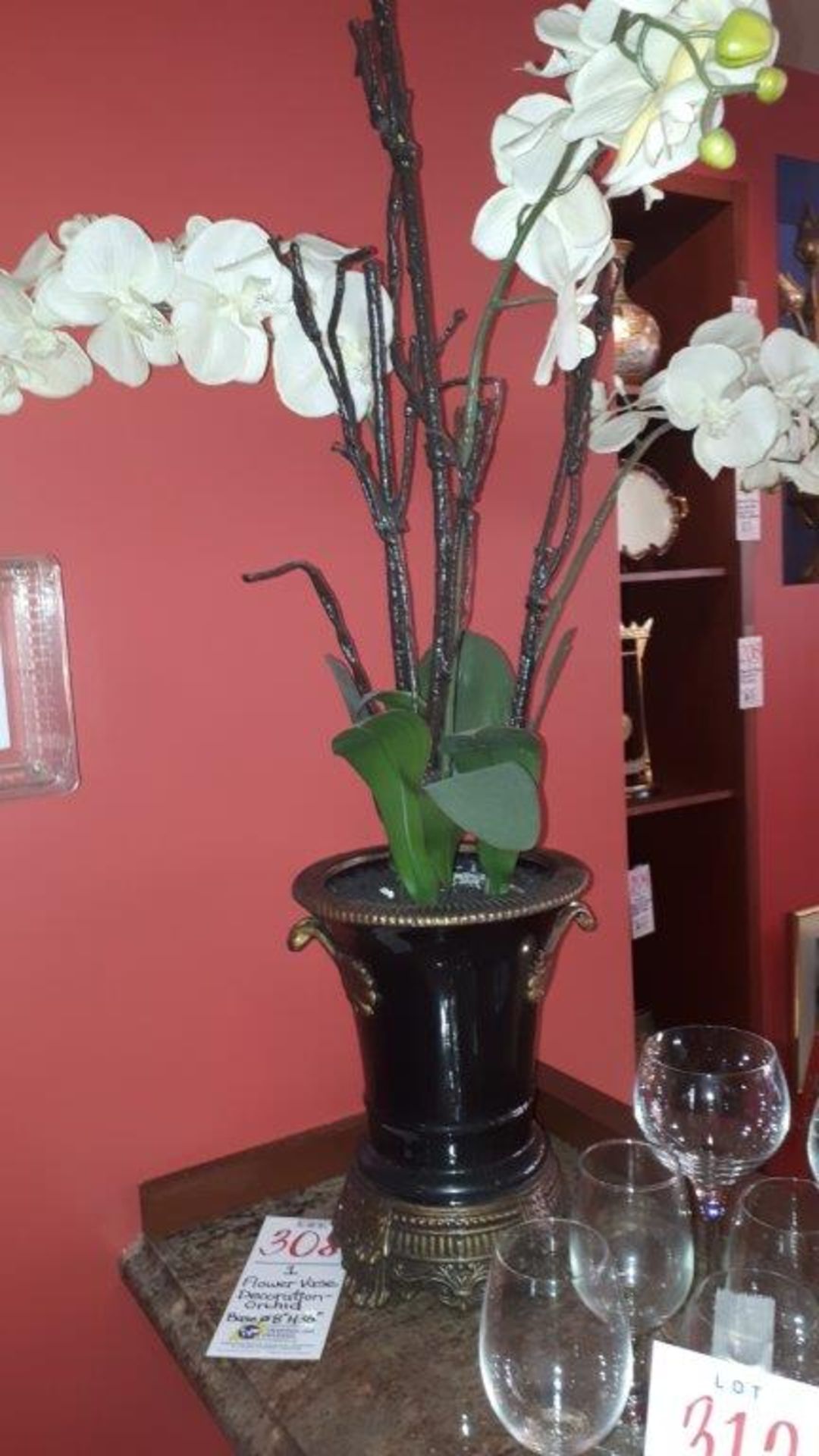 Flower vase decoration-orchid,h.36” base dia.8”