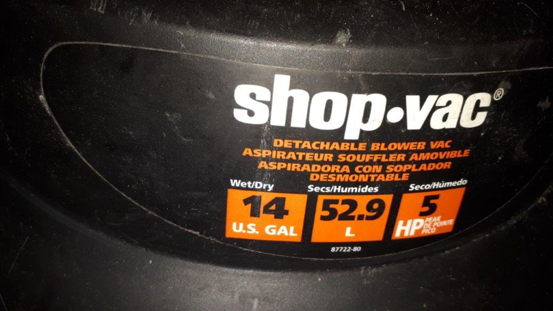 Shop-Vac 5HP vacuum - Image 2 of 2