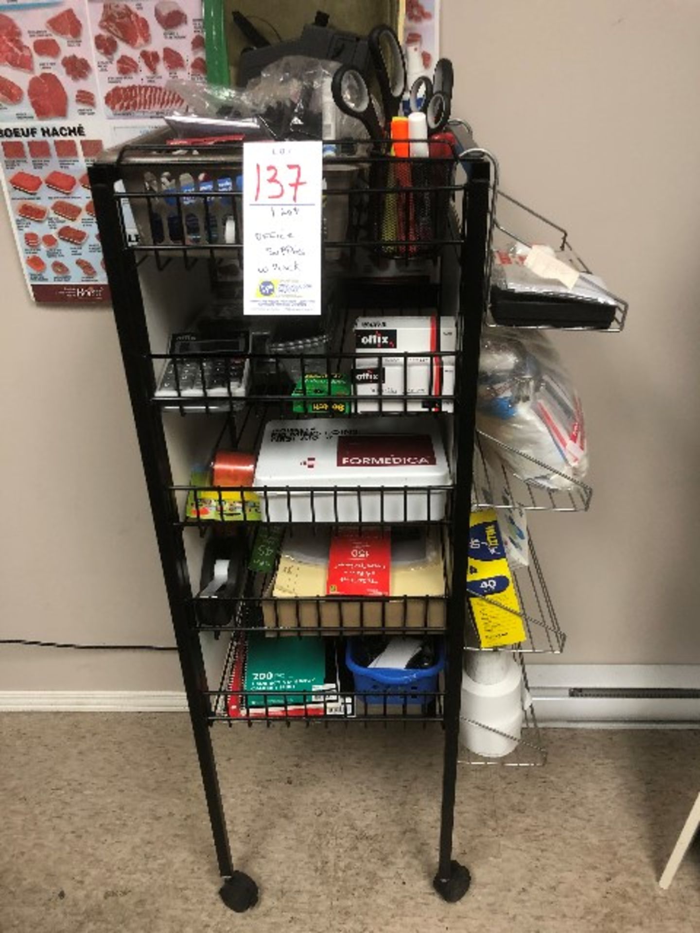 Office supplies with rack