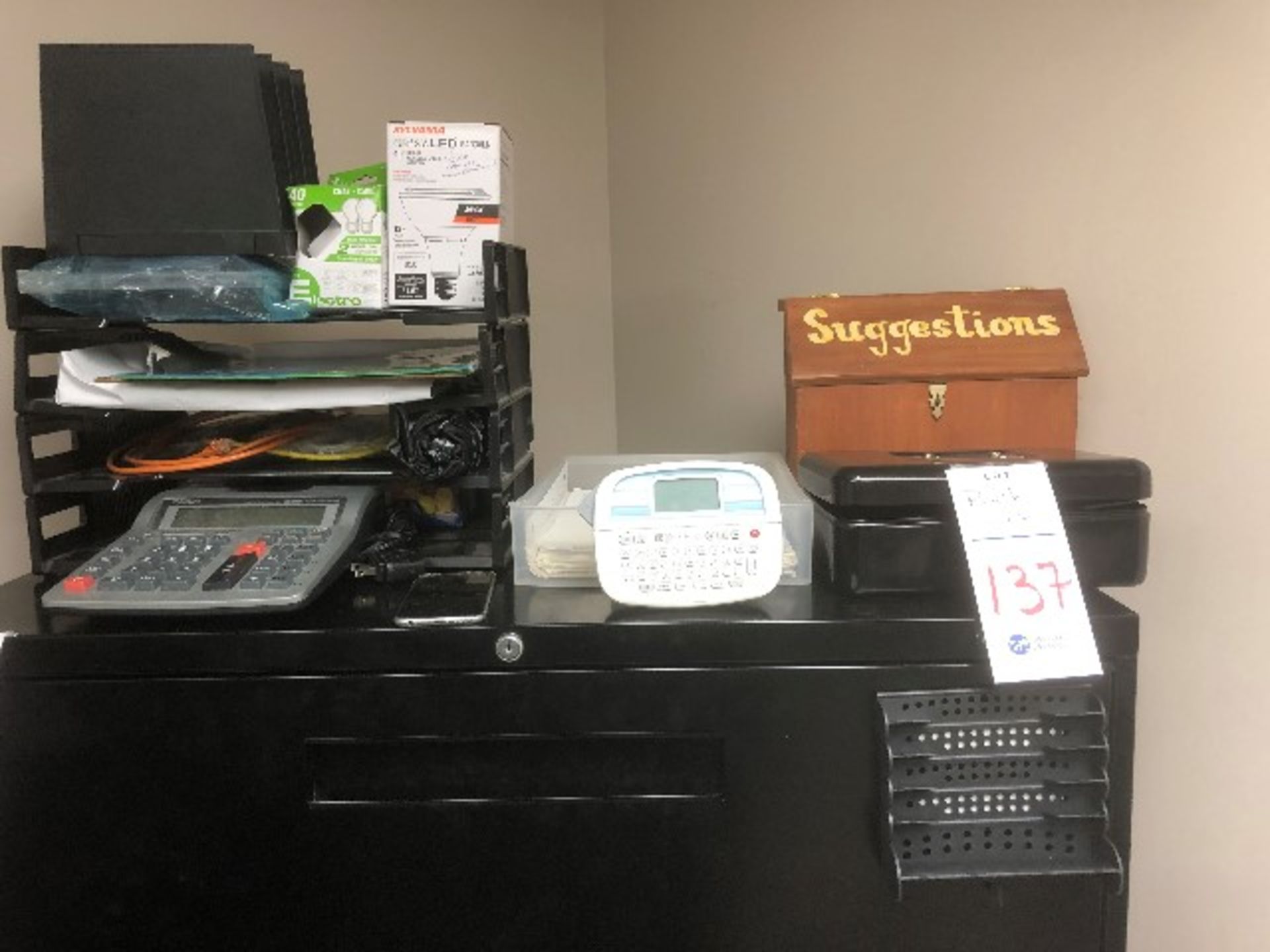 Office supplies with rack - Image 2 of 4