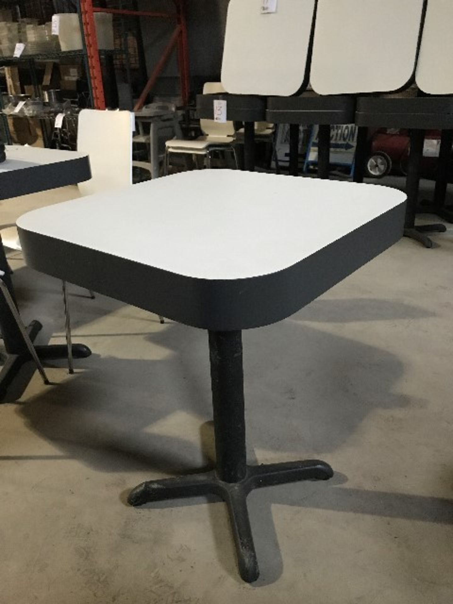 Square white top tables,24”x24”,17pcs