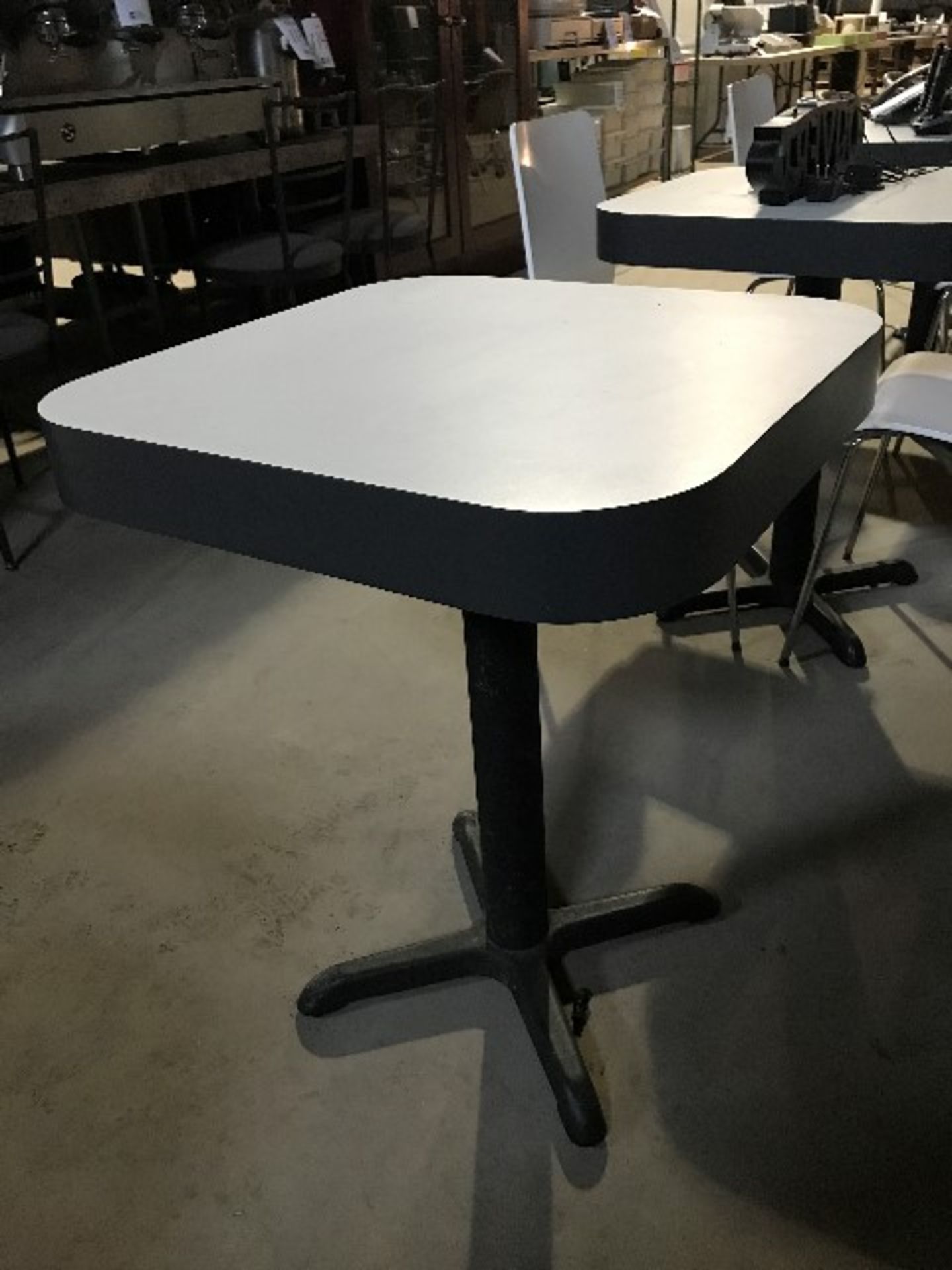 Square white top tables,24”x24”,5pcs