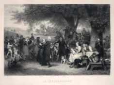 Girardet, Paul1821-1893.La Cinquantaine.Mezzotinto, 36,2 x 54 cm. Publiziert 1873. Vergl. R..€ 50