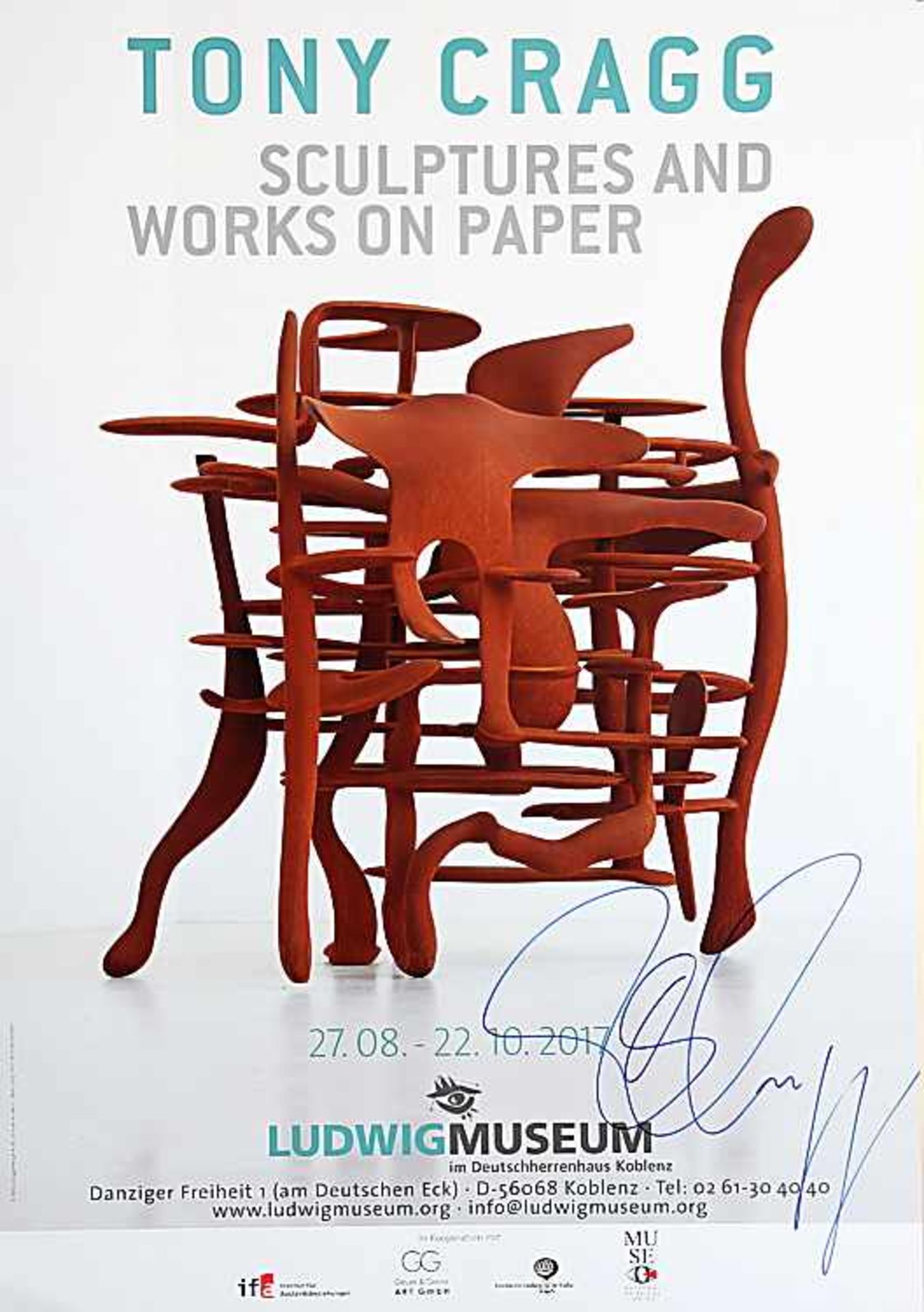 AusstellungsplakatTony Cragg, Sculptures and Works on Paper.27.8 - 22.10.2017, Museum Ludwig,