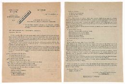 Französisches InformationsblattGesetz vom 4. September 1942 betreffend Bestandsaufnahme der