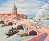 Bogey, Antoine*1943; franz. Maler.Le pont neuf à Toulouse.Re. u. sign. Bogey, verso von Hand betit..