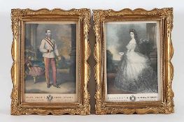 Zwei teilcol. LichtdruckeWohl Ende 19. Jh..1) Kaiser Franz Josef I. von Österreich. 12,2 x 9 cm.