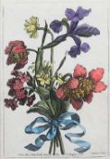 Col. Kupferstich18. Jh..Manieristischer Blumenstrauß.Gestochen von J. Baptiste, gedruckt bei J.