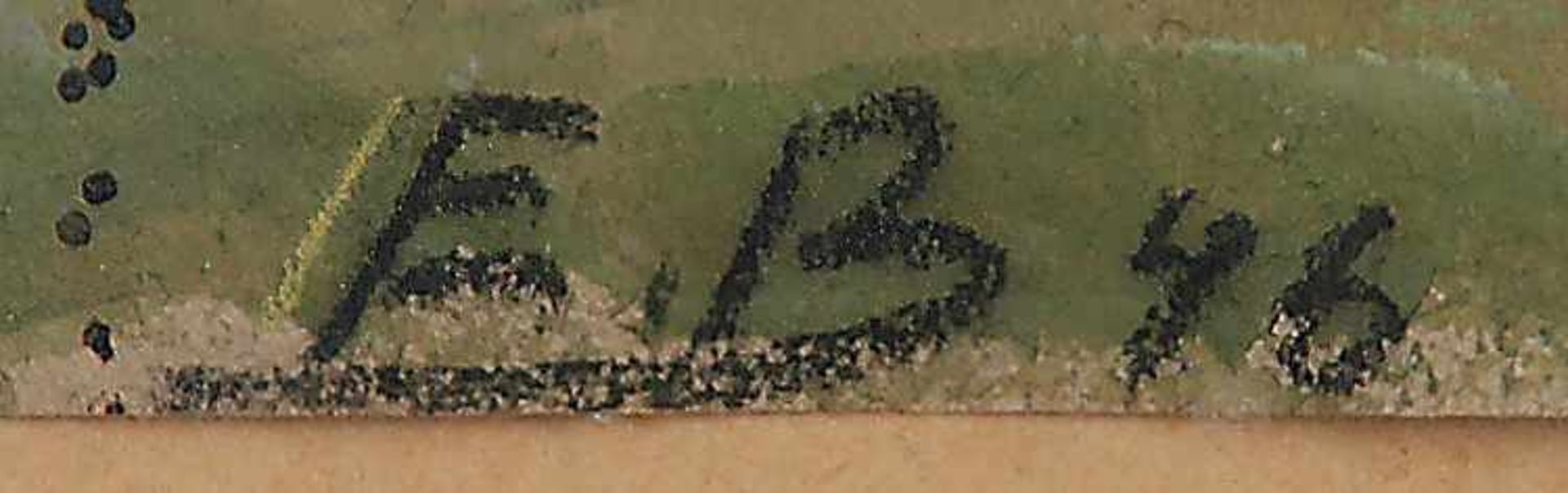 Büchsel, ElisabethAuf Hiddensee.Li. u. sign. E. B., dat. (19)46. Gouache/Papier, auf braunem - Bild 2 aus 2