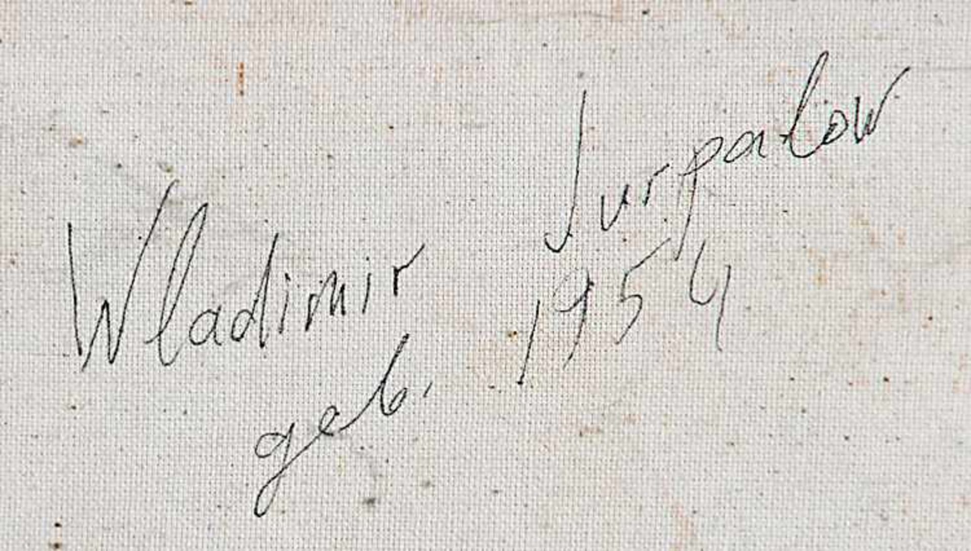 Jurpalov, VladimirOhne Titel.Verso bez. Vladimir Jurpalov. Öl/Lwd., 55 x 55 cm. R..€ 50 - Bild 2 aus 2