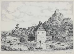 Peters, Willi1904-1977; deut. Maler und Grafiker. Dorf Trimberg a. S. und Ruine Trimburg um 1840.