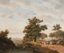 Aerdenhout, J. vanHoll. Landschaftsmaler des 19./20. Jhs..Ländliches Genre.Li. u. sign. J. van